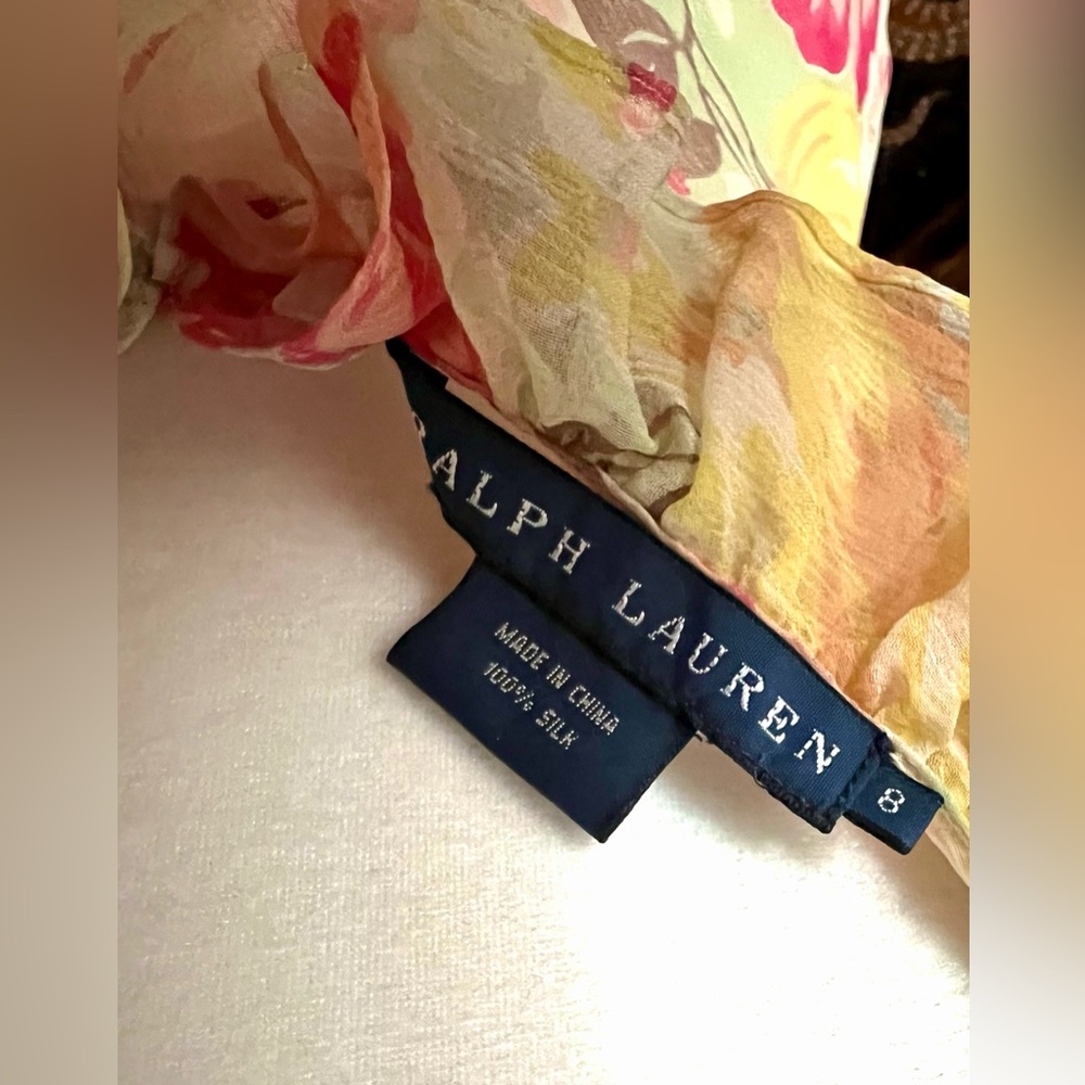 Vintage in mint condition Ralph Lauren purple label 100% silk dress Y2K size 8 - Picture 7 of 8